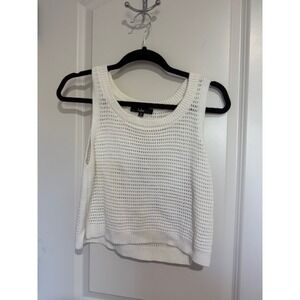 Lulus-  Ivory Knit Cropped Sleeveless‎ Top